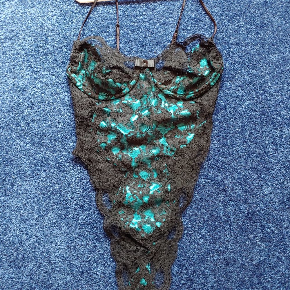 Victoria's Secret Vintage Gold Label Green Teddy size Small
